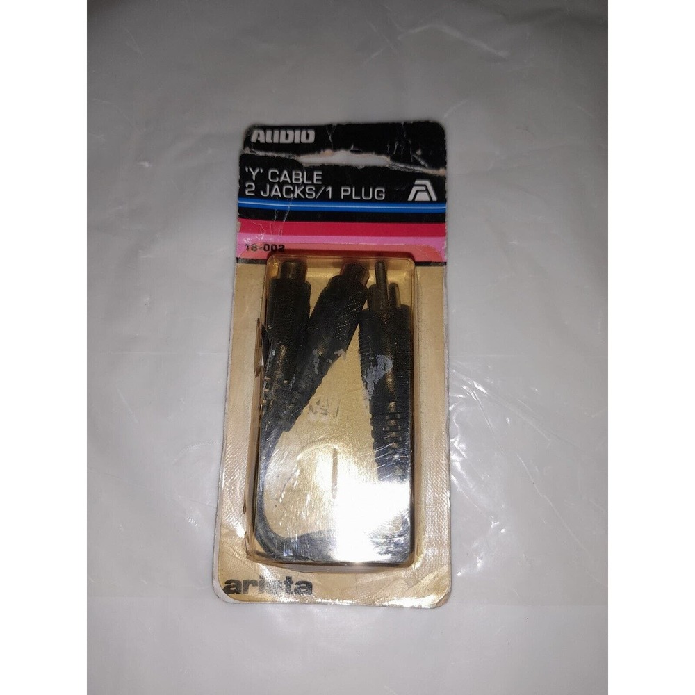 Arista Audio 'Y' Cable 2 Jacks/1 Plug 18-002 all rca audio type NOS